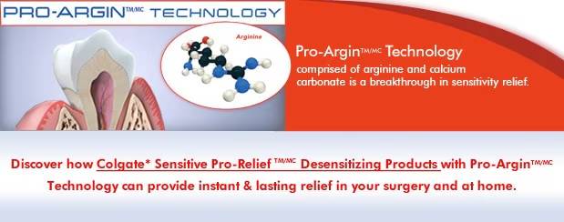 Colgate Sensitive Pro-Relief with Pro-Argin Technology using arginine and calcium carbonate for instant and lasting sensitivity relief